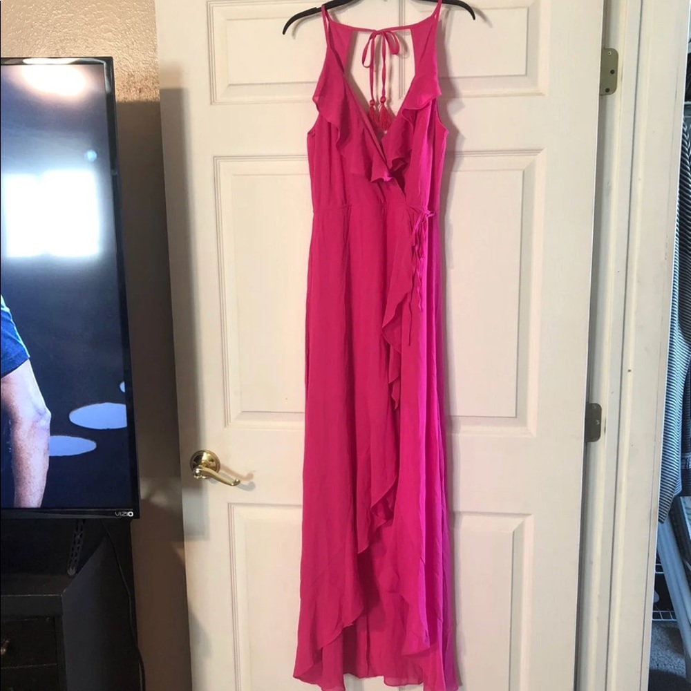 Fashion Nova High Low Hot Pink Dress